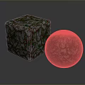 Natural Wood And Stone Textured Cube And Sphere With Detailed Surface Patterns