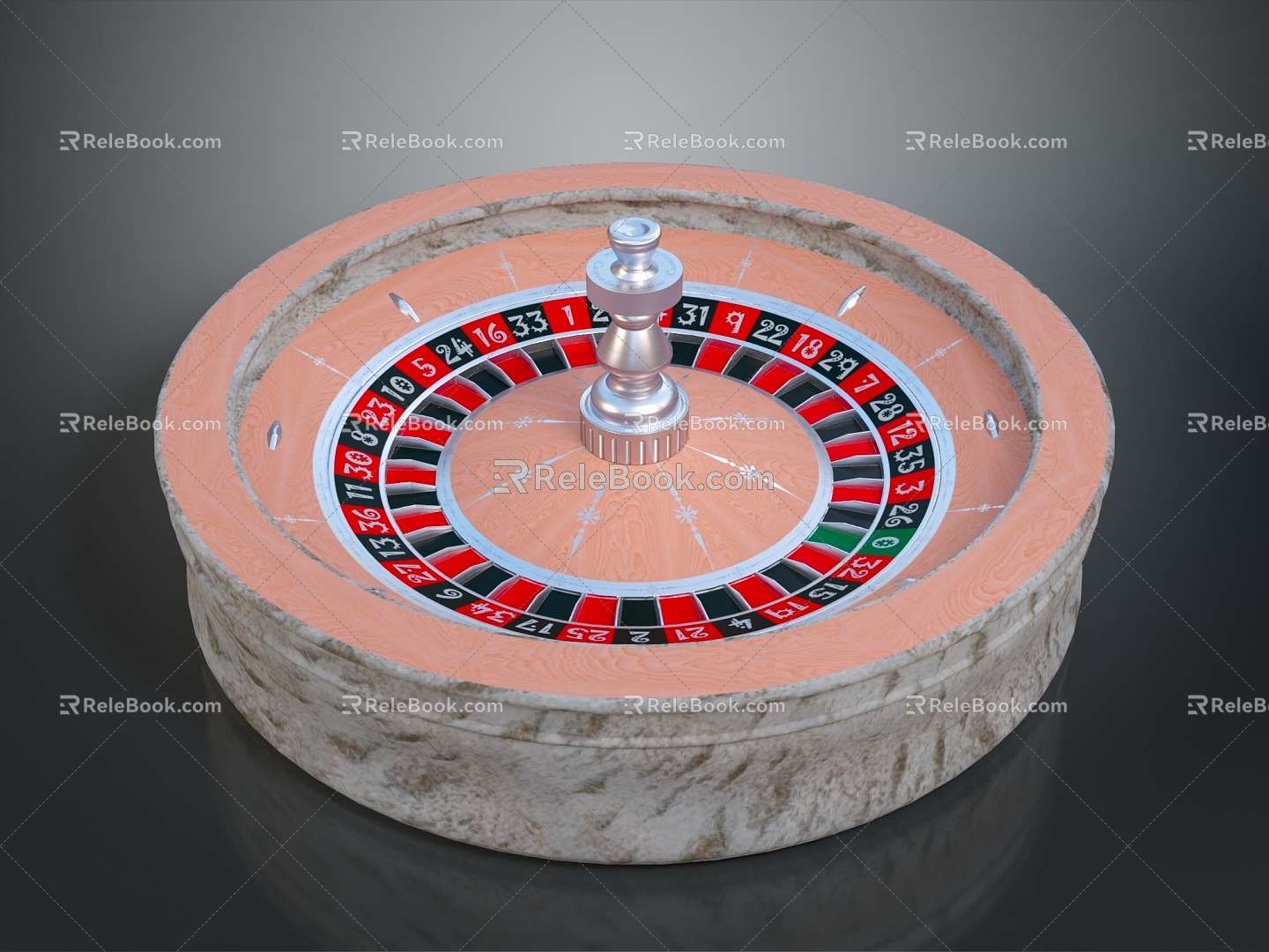 Roulette table gambling table gambling equipment items 3d model