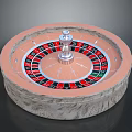 Home Entertainment Roulette Wheel With Red Black Numbered Slots And Metal Spindle Wooden Base