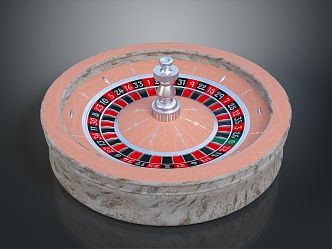 Roulette table gambling table gambling equipment items 3d model