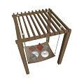 Outdoor Hanging Hammock Chair With Wooden Frame And Red Cushions