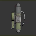 Mechanical Industrial Equipment With Orange Component Silver Metal Part Green Body And Yellow Sliced Section