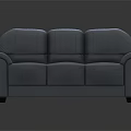 Light Gray Leather Modern Three Seater Sofa With Comfortable Backrest And Armrests 3d model