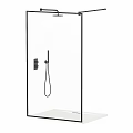 Modern Shower Sauna With Glass Partition Handheld Showerhead And Base
