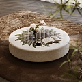 Modern Coffee Table Marble Coffee Table Round Coffee Table Light Luxury Coffee Table Jewelry Ornaments Combination Pile Carpet 3d model