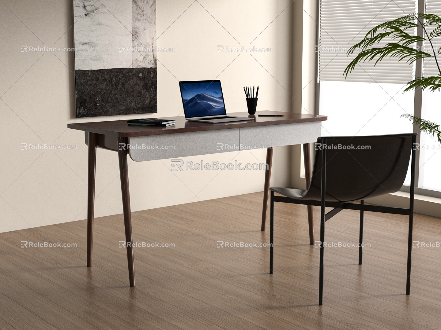 Modern Desk and Chair Combination Jewelry Ornaments Table 3d model