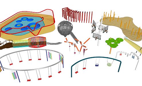 Modern Amusement Facilities Children's Amusement Park Activity Equipment Amusement Equipment 3d model