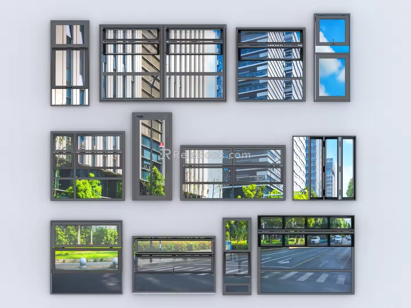 window glass window casement window sliding window aluminum alloy window broken bridge aluminum window bay window balcony window 3d model