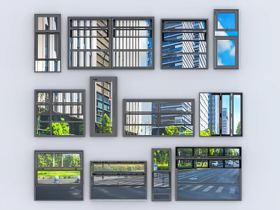 Modern Casement Windows With Aluminum Frames And Double Glazed Glass For Home Exteriors 3d model