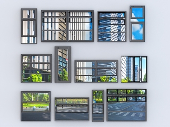 window glass window casement window sliding window aluminum alloy window broken bridge aluminum window bay window balcony window 3d model