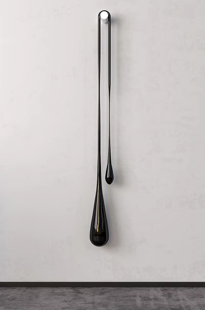 Sleek Black Pendant With Streamlined Drop Shaped Design For Modern Home Decor 3d model