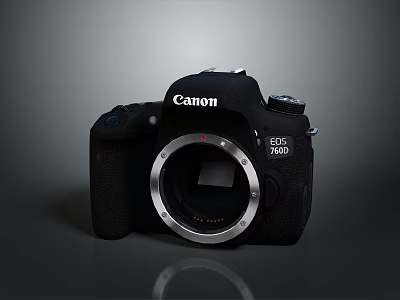Canon EOS 760D Digital Camera With Black Body And Reflection Design 3d model