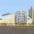 Modern Residential Buildings Complex With Well Planned Layout Green Spaces And Commercial Area