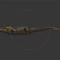 Realistic 3D Rendered Crocodile With Scaly Skin And Sharp Teeth On Dark Background 3d model