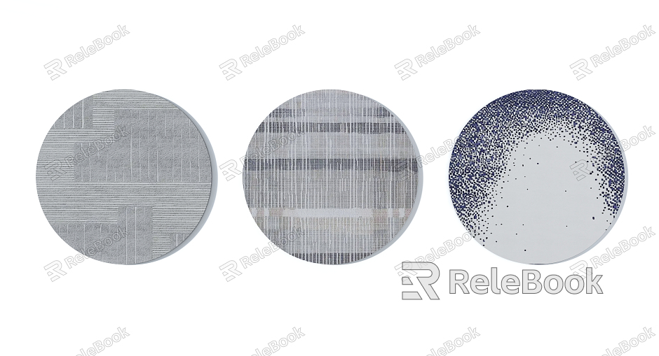 Modern round carpet high gray abstract round carpet combination model