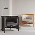Wind woven sofa single sofa 3d model