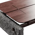 Modern Coffee Table With Wooden Tabletop And Stone Legs For Living Room