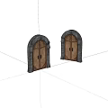Old styling door 3d model
