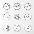 Modern Clock Combination 3d model
