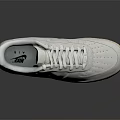 Nike White Classic Low Top Sneakers With Lace Up Closure And Beige Sole Design
