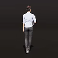 Professional Woman Walking In White Shirt Black Pants With Folder And High Heels Black Background