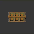 Green Bottled Beverages in Orange Wooden Crate with Bright Orange Caps