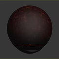 Realistic Red Eyeball Sphere With Shiny Surface Black Pupil And Orange Iris