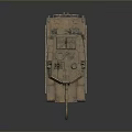 Detailed Military Tank 3D Model With Desert Brown Exterior Cannon And Armored Tracks