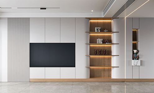 Modern TV background wall 3d model