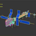 Commercial Equipment With Blue Solar Panels Metallic Structure And Industrial Antennas