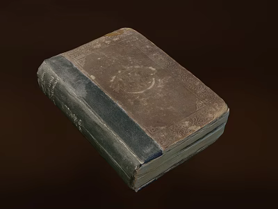 Vintage Old Book With Worn Leather Cover And Decorative Embossed Design 3d model