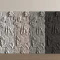Modern Natural Stone Background Wall With Textured Irregular Patterns And Light Dark Shades 3d model