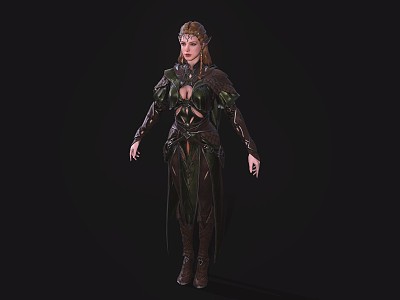 Woman Medieval Woman Elf Warrior model