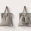 Stylish Tote Bags Featuring Solid Gray And Egyptian Sphinx Pyramid Designs 3d model