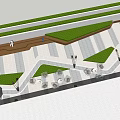 Modern Scenic Feature Wall Design With Lush Greenery Seating And Paved Pathways