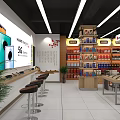 Modern Liquor and Tobacco Store Interior With Shelves Full Of Various Products And Display Counters