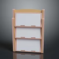 Modern Wooden Three Tier Storage Shelf With White Panels And Simple Design
