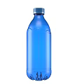 Blue Plastic Cup With Screw Cap And Ribbed Body For Daily Use