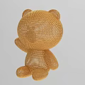 Adorable Brown Knitted Bear Shaped Decorative Ornament Set For Interior Decoration
