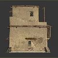 Traditional Two Story Wooden House With Rustic Roof Small Windows And Earth Tone Walls