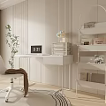 Study Desk Bookshelf 3d model