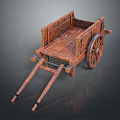 Vintage Wooden Cart Design With Spoked Wheels Wooden Bed And Handles