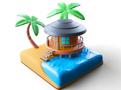 Cartoon Style Mg Style Resort Cartoon Travel Vacation Cartoon Travel Vacation Theme Travel Summer Vacation Travel 3d model