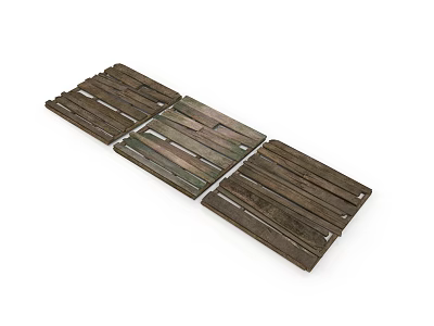 Wooden Spliced Planks Decorative Panel With Natural Texture And Crafted Design 3d model
