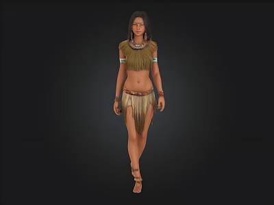 Primitive man woman Primitive tribesman 3d model