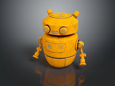 Robot Assistant Small Robot Butler Robot Butler Figure Game Figure 3d model