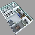 Modern Office Interior With Open Floor Plan Glass Partitions Multiple Workstations And Meeting Table