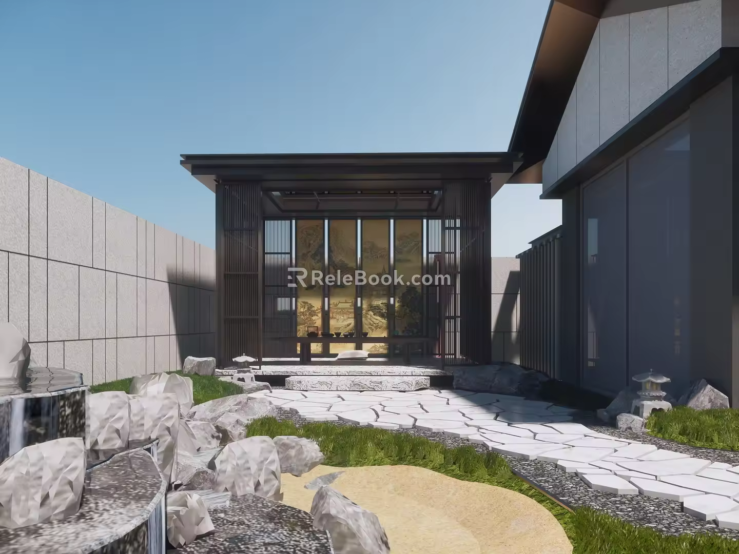New Chinese Courtyard Garden 3d model