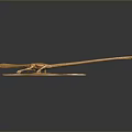 Golden Locust Decorative Sculpture Art Piece With Elongated Body And Metallic Wings