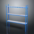 Blue Metal Three Tier Storage Shelf With White Shelves For Home Organization And Storage